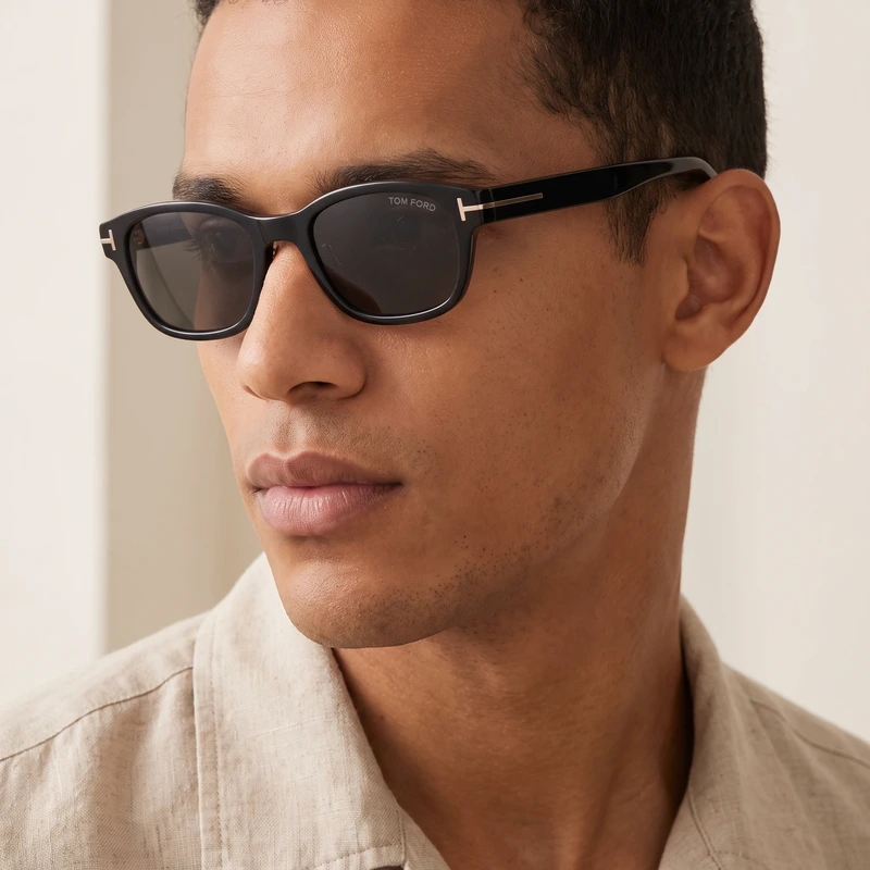 Rectangular Sunglasses Black FT1352-D