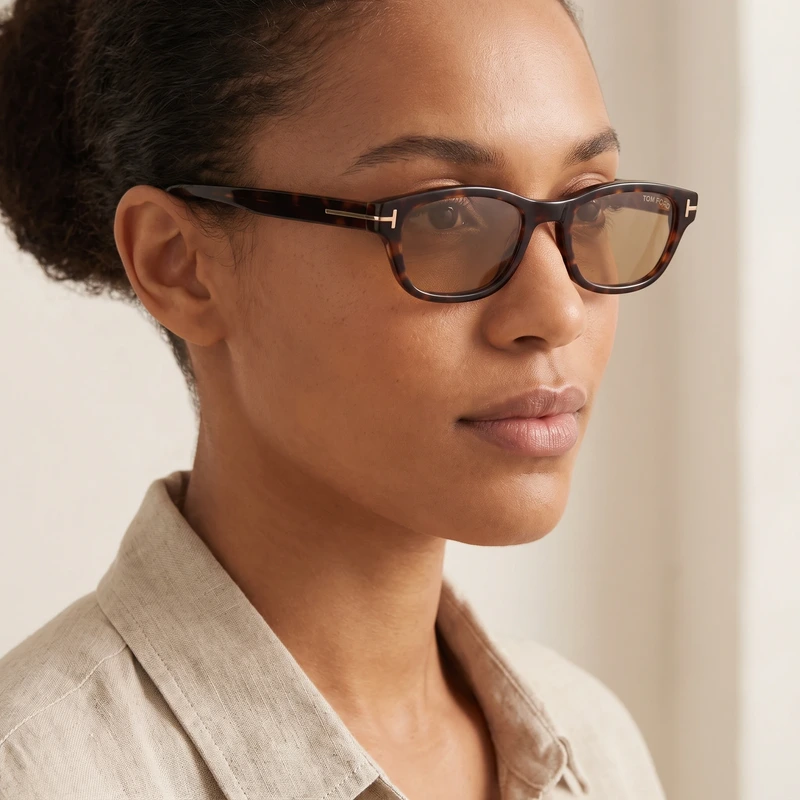 Rectangular Sunglasses Dark Havana FT1352-D