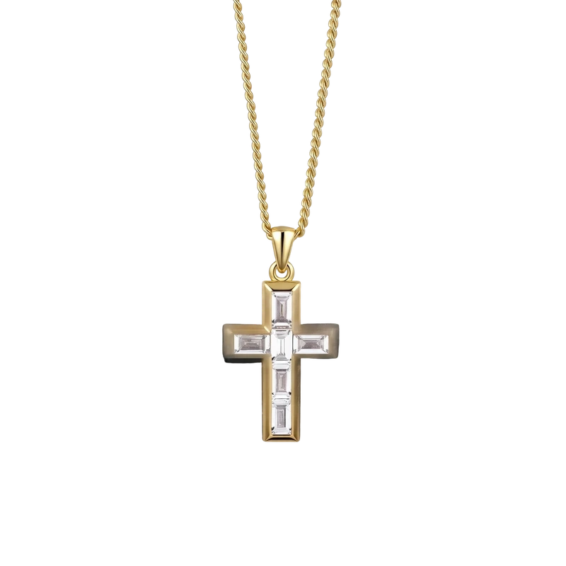 Gemstone Cross Pendant - Diamond