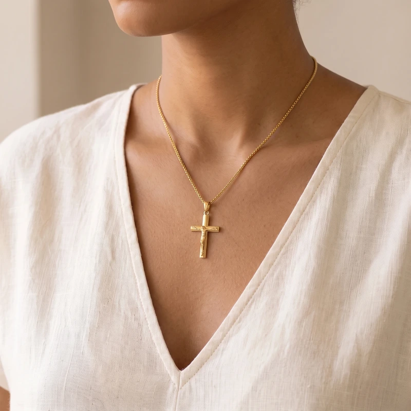 Crucifix Pendant - 14K Gold