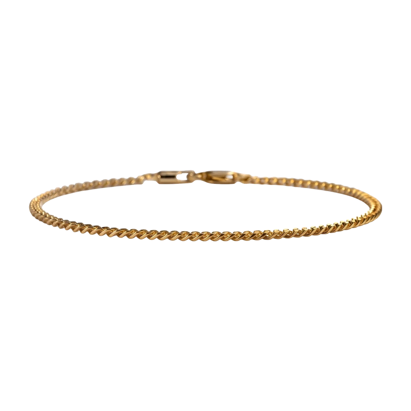 Curb Chain Bracelet, 3MM - 14K Gold