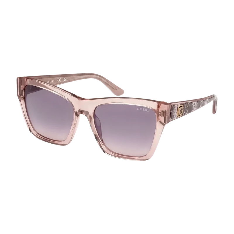 Shiny Beige Square Sunglasses