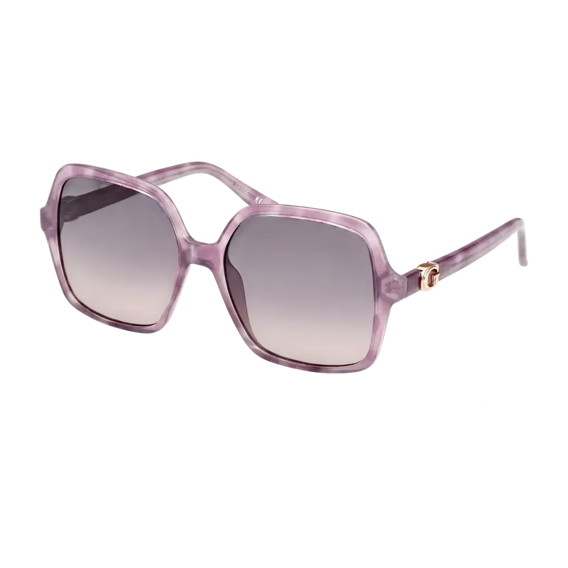 Oversized Plastic Square Sunglasses Lilac Havana