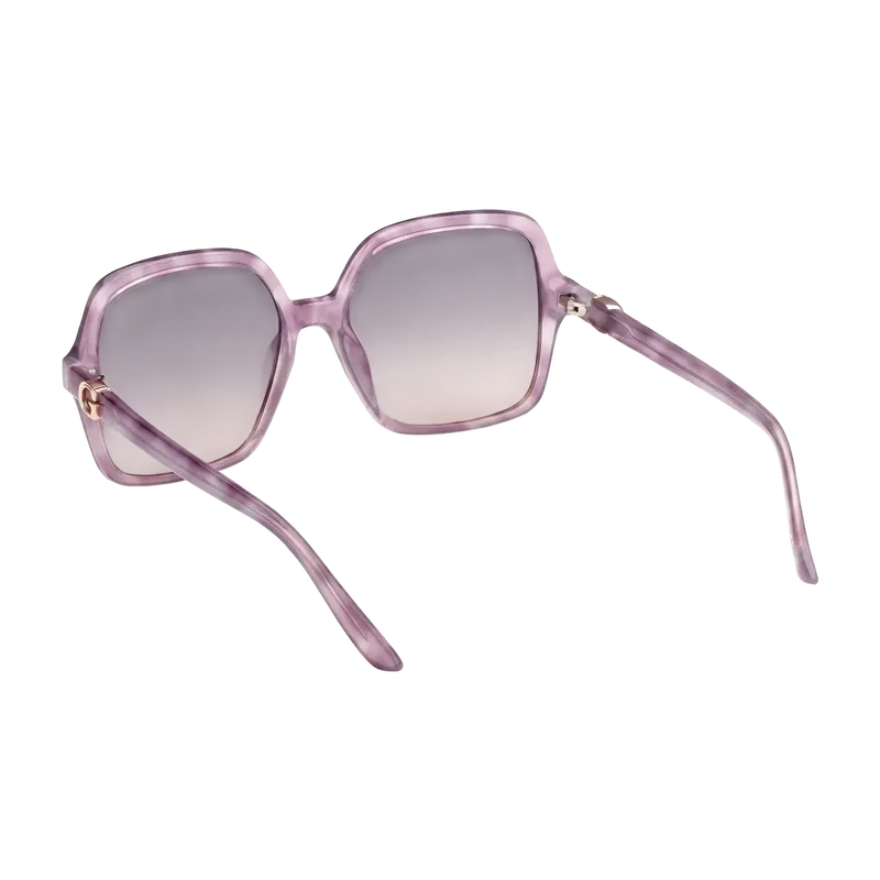 Oversized Plastic Square Sunglasses Lilac Havana