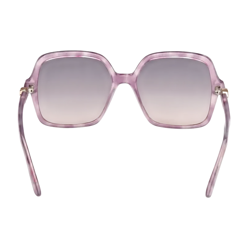 Oversized Plastic Square Sunglasses Lilac Havana