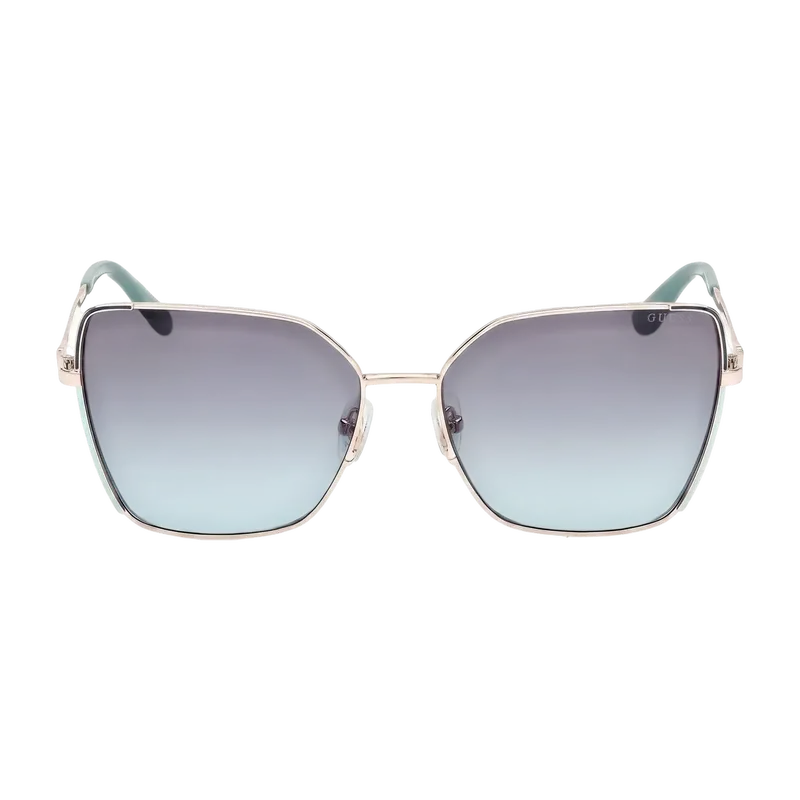 Metal Geometric Butterfly Sunglasses Gold Blue