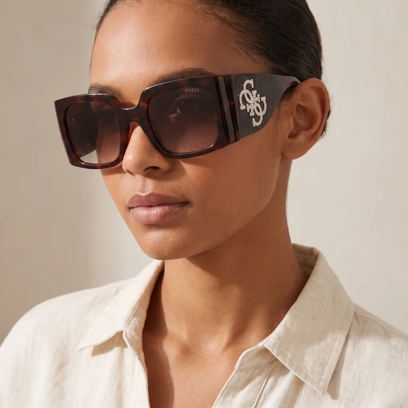 Square Sunglasses Dark Havana