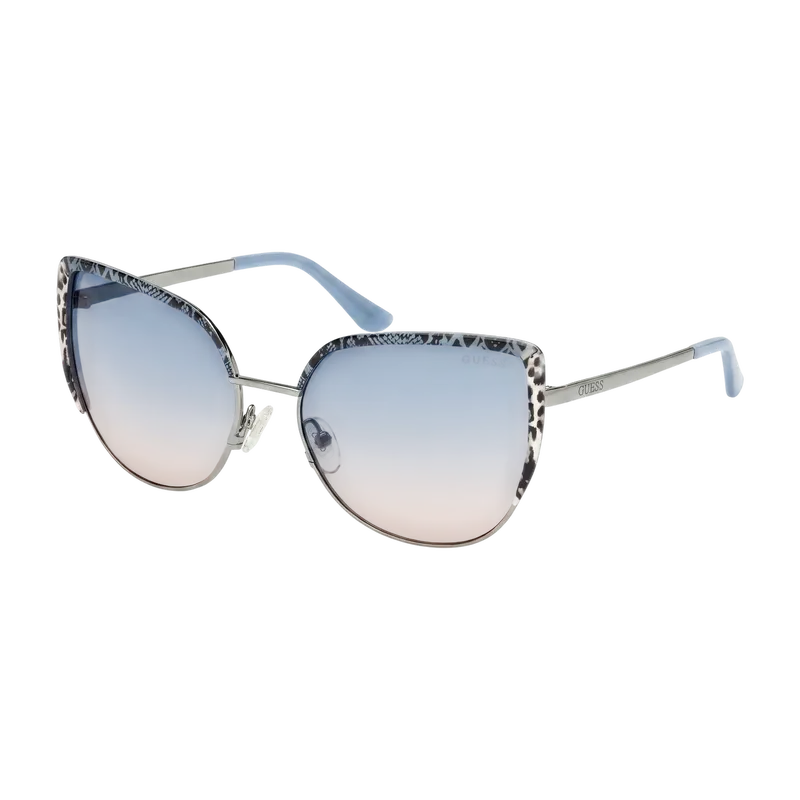Cat-Eye Metal Sunglasses Silver