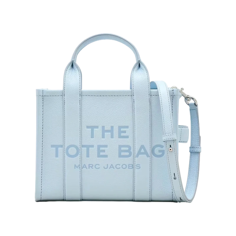 The Leather Small Tote Bag Blue 10in L x 5in D x 8in H
