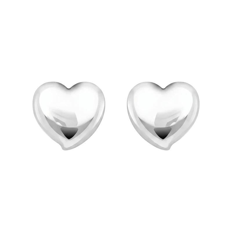 Silver Heart-Shape Earrings