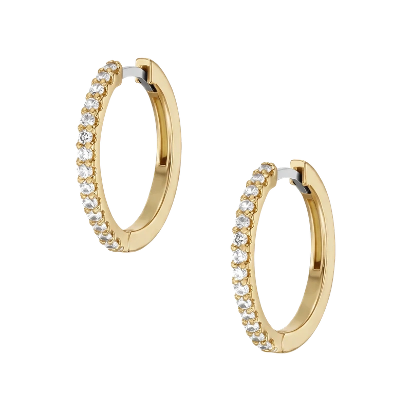 Ellis Pavé Glitz Gold-Tone Brass Hoop Earrings