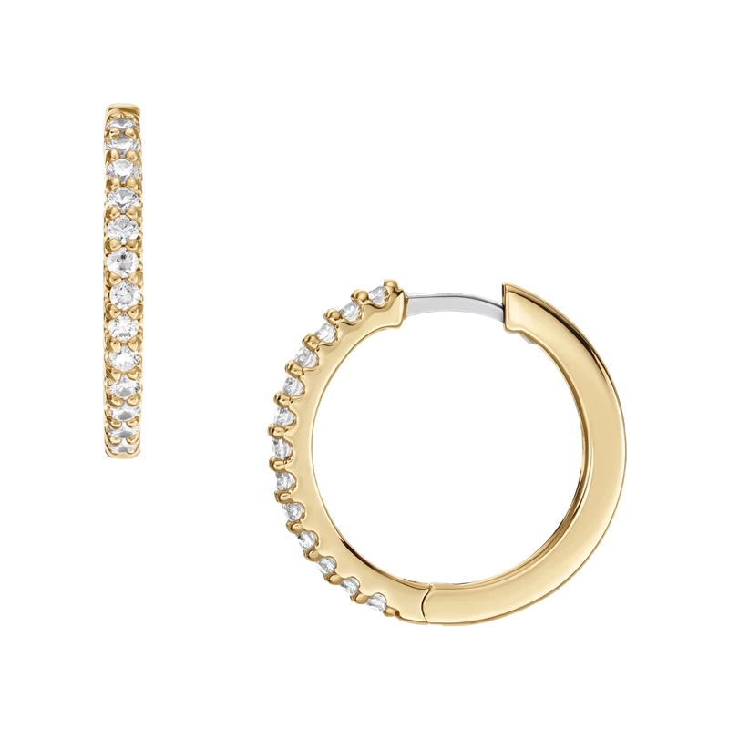 Ellis Pavé Glitz Gold-Tone Brass Hoop Earrings
