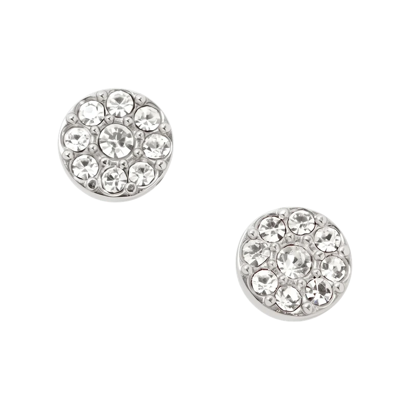 Ellis Disc Silver-Tone Stainless Steel Stud Earrings