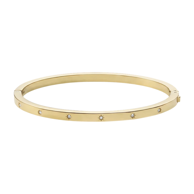Sadie Shine Bright Gold-Tone Stainless Steel Cuff Bracelet