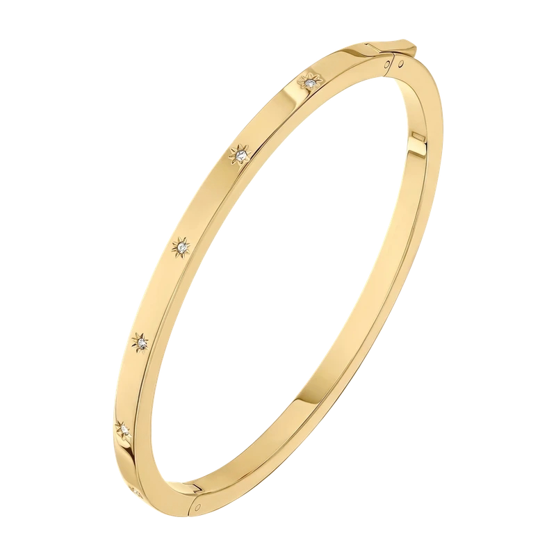 Sadie Shine Bright Gold-Tone Stainless Steel Cuff Bracelet