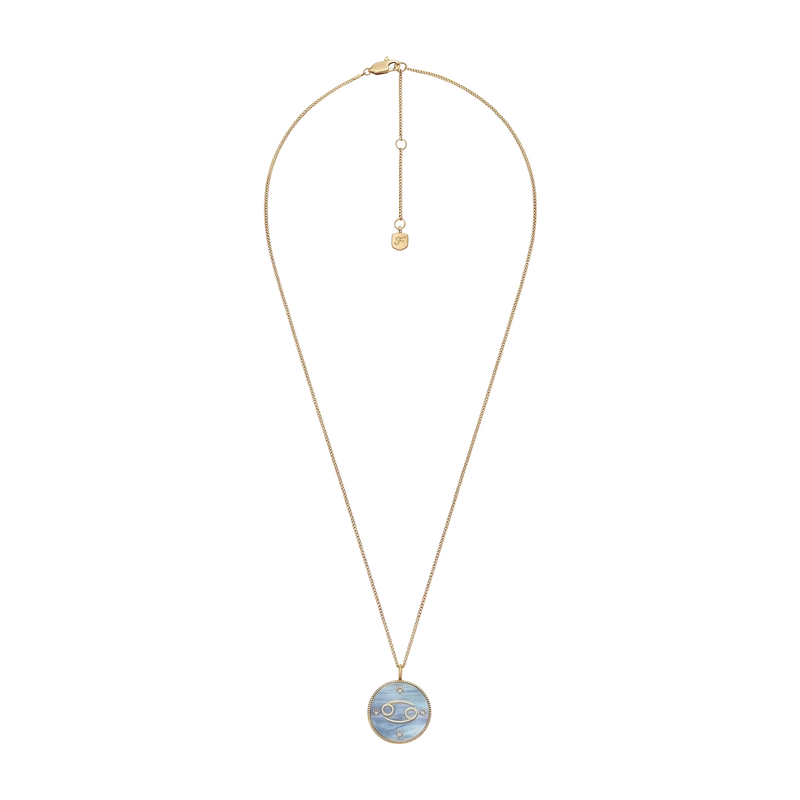 Cancer Sutton Zodiac Gold-Tone Stainless Steel Black Mother-of-Pearl Pendant