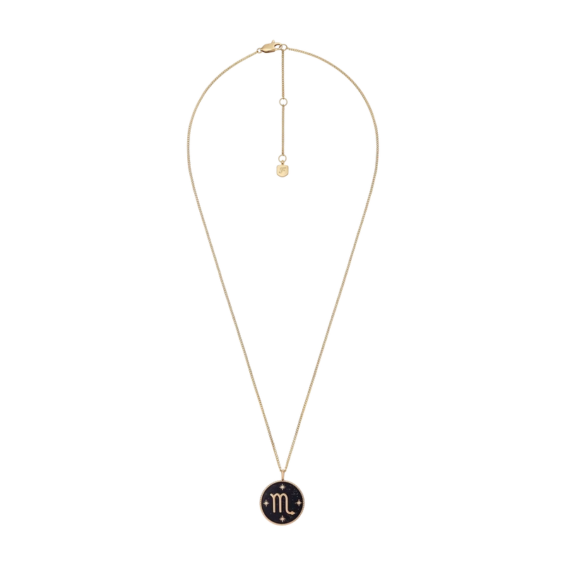 Scorpio Sutton Zodiac Gold-Tone Stainless Steel Black Sandstone Pendant