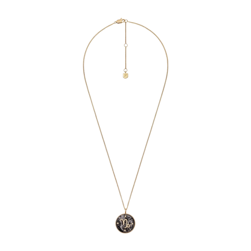 Capricorn Sutton Zodiac Gold-Tone Stainless Steel Gray Hematite Pendant