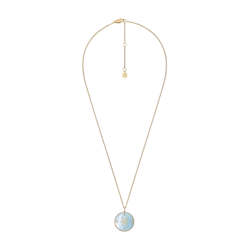 Pisces Sutton Zodiac Gold-Tone Stainless Steel Green Mother-of-Pearl Pendant
