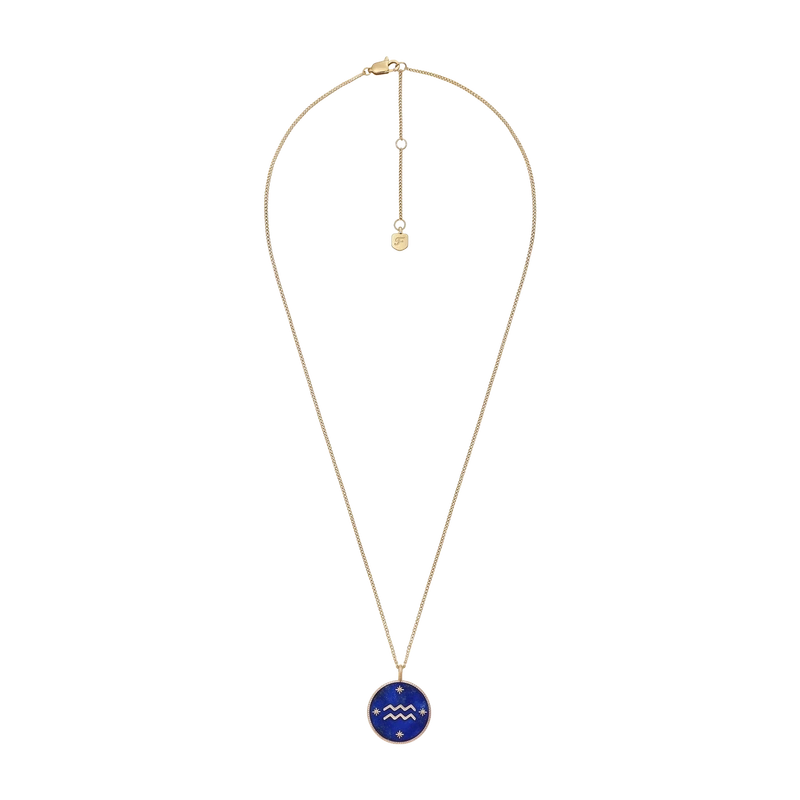 Aquarius Sutton Zodiac Gold-Tone Stainless Steel Blue Lapis Pendant