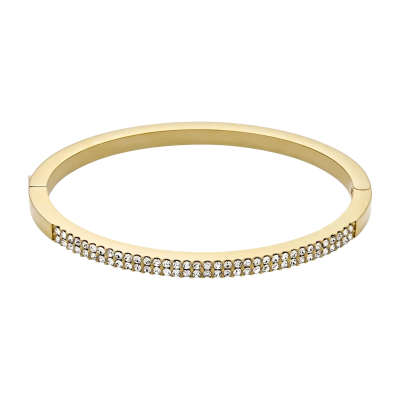 Ellis Pave Glitz Gold-Tone Stainless Steel Bangle