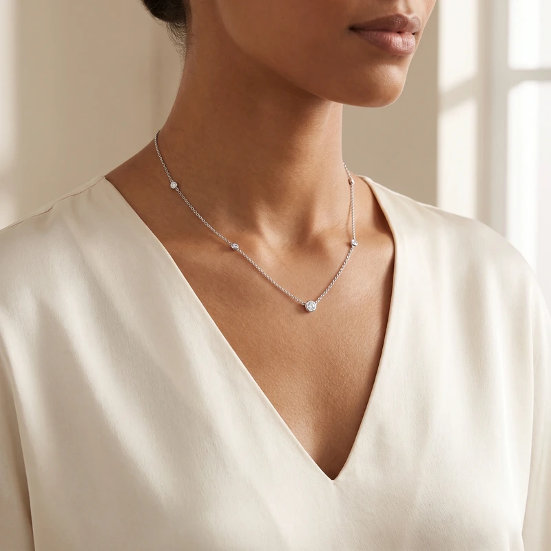 Glitz Sterling Silver Necklace Box Set