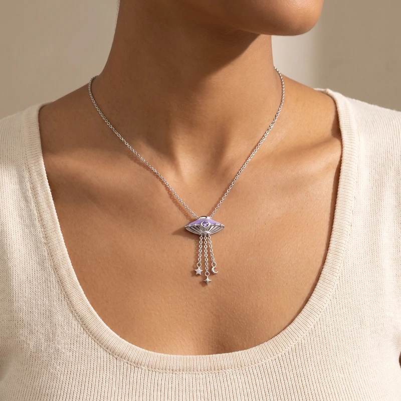 Zirconia Amethyst-Coloured Necklace