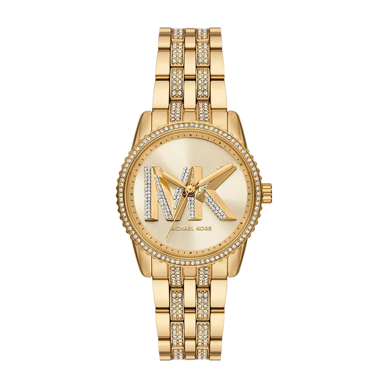 Mini Bryant Pave Logo Gold-Tone
