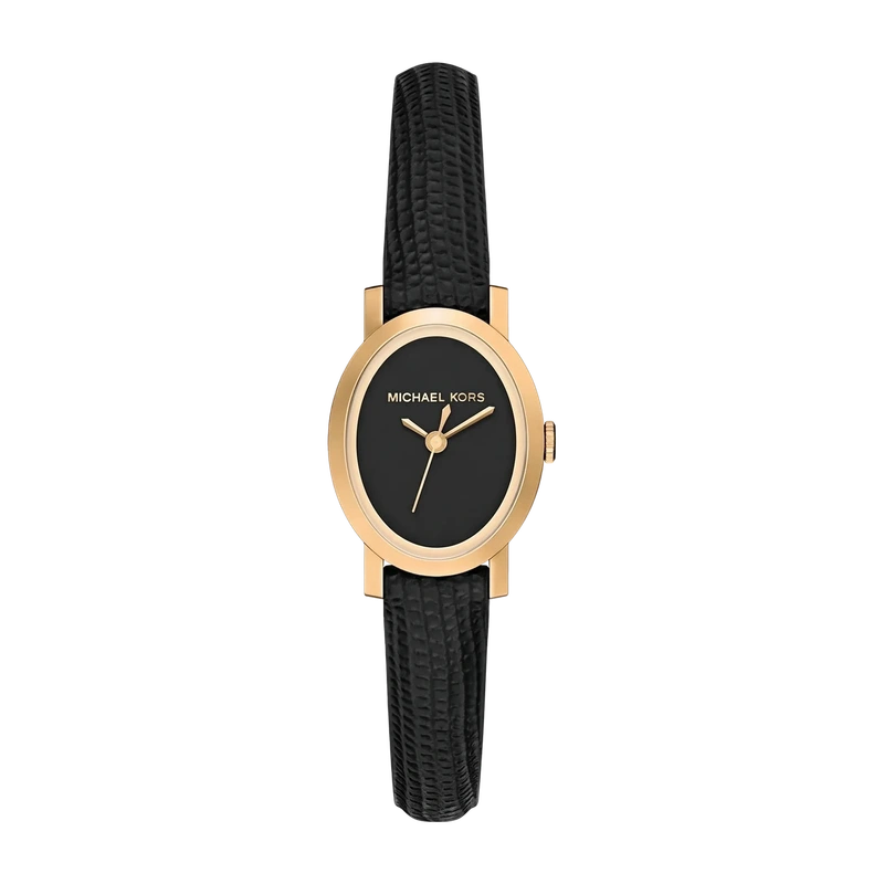 Petite Maude Gold-Tone And Lizard Embossed Leather
