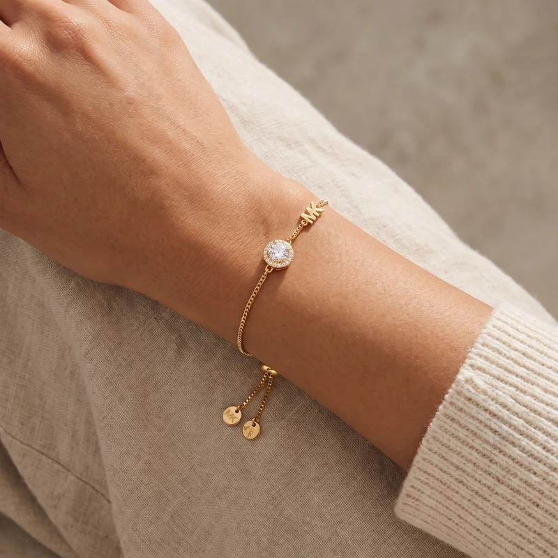 Halo Slider Gold-Plated Sterling Silver Bracelet
