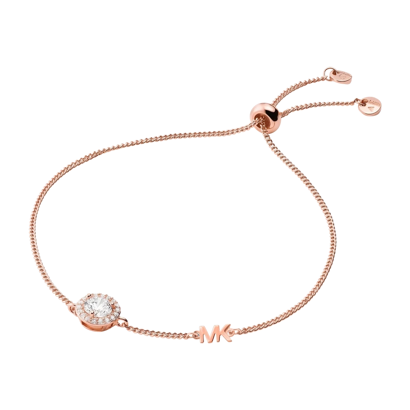 Halo Slider Rose Gold-Plated Sterling Silver Bracelet