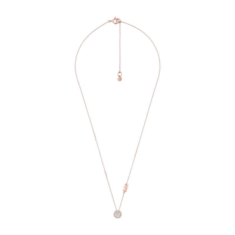 CZ Pendant Rose Gold-Plated Sterling Silver Necklace 45cm