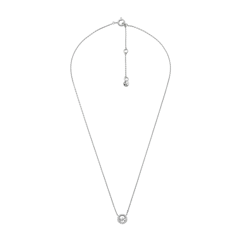 Fulton Pavé Logo Charm Sterling Silver Necklace 38cm
