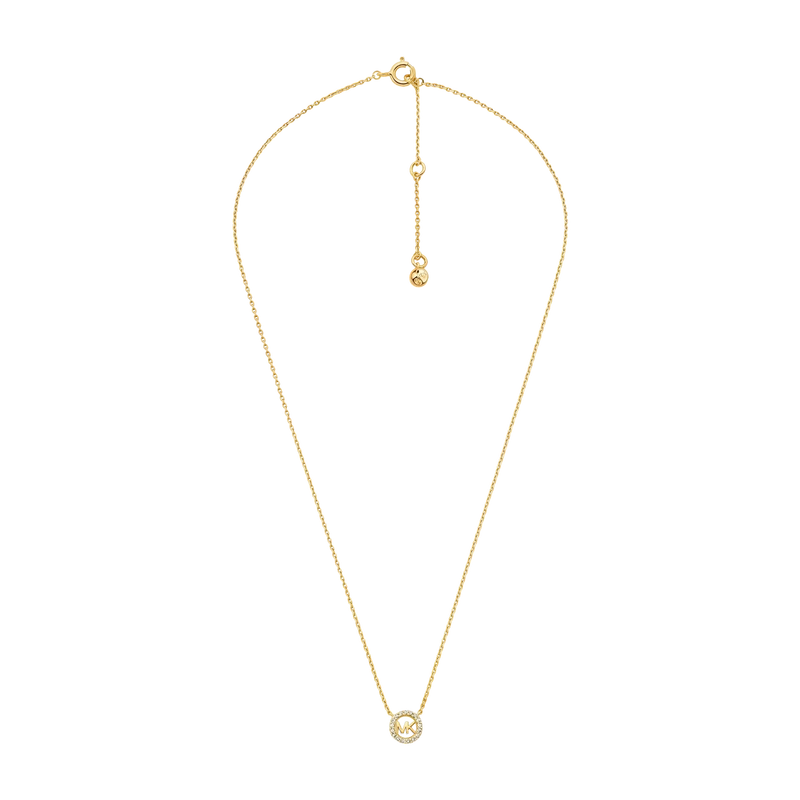 Fulton Pavé Logo Charm Gold-Plated Sterling Silver Necklace 38cm