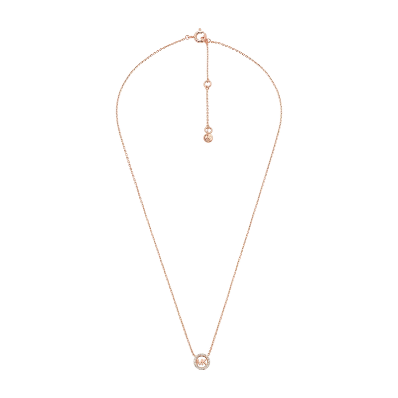 Fulton Pavé Logo Charm Rose Gold-Plated Sterling Silver Necklace 38cm