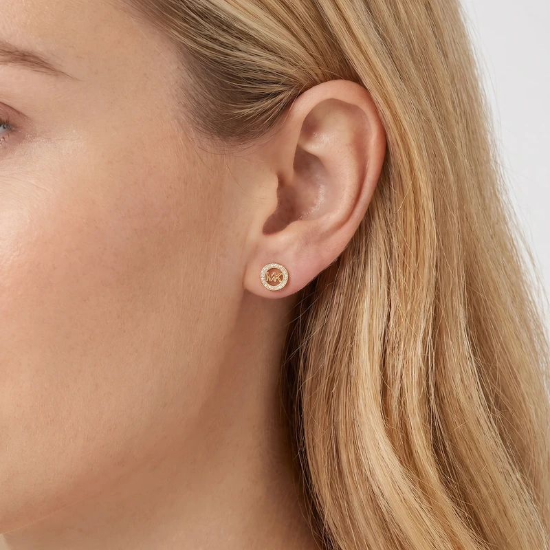 Fulton Cubic Zirconia Halo Gold-Plated Sterling Silver Stud Earrings