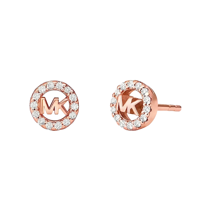 Fulton Logo Rose Gold-Plated Sterling Silver Stud Earrings
