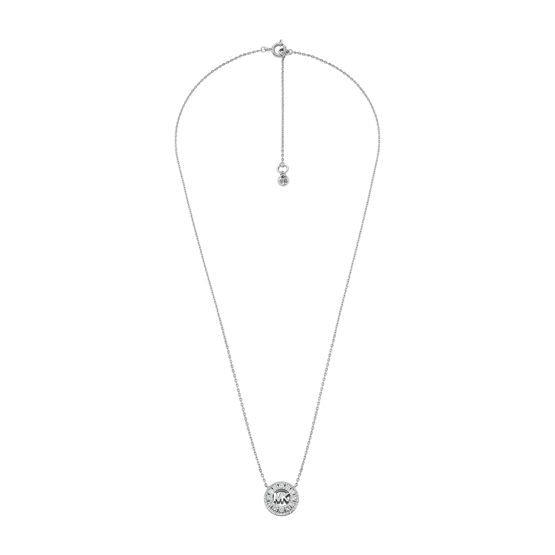 Pavé Logo Pendant Sterling Silver Necklace 40.6cm