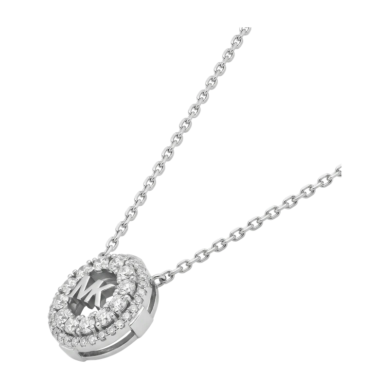 Pavé Logo Pendant Sterling Silver Necklace 40.6cm