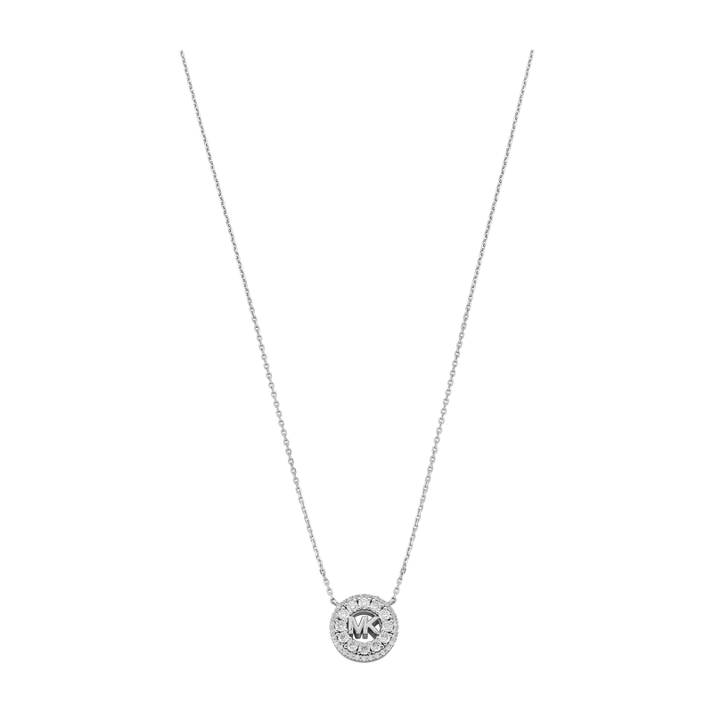 Pavé Logo Pendant Sterling Silver Necklace 40.6cm