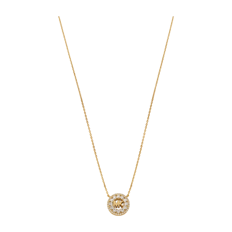 Pavé Logo Pendant Gold-Plated Sterling Silver Necklace 40.6cm
