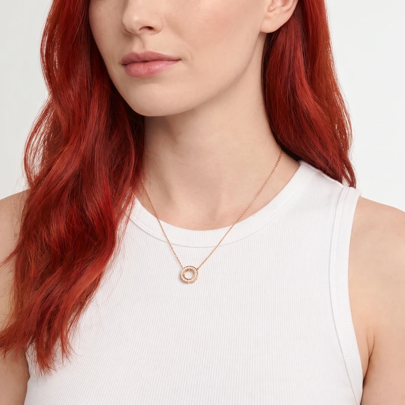 Pavé Logo Pendant Gold-Plated Sterling Silver Necklace 40.6cm