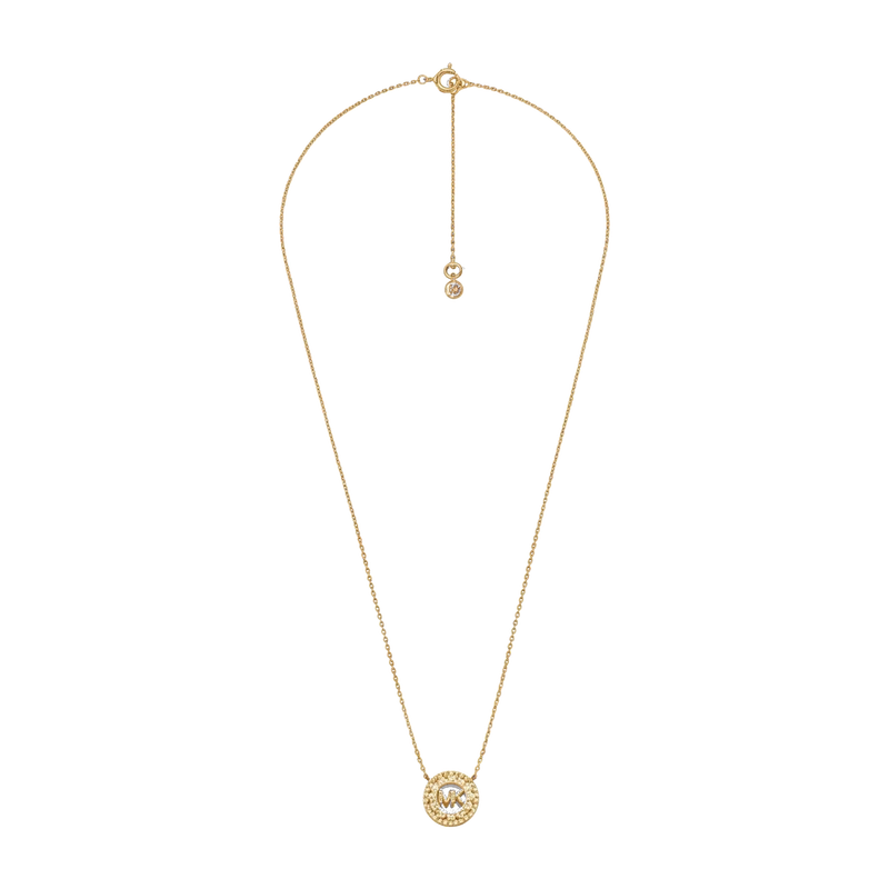 Pavé Logo Pendant Gold-Plated Sterling Silver Necklace 40.6cm