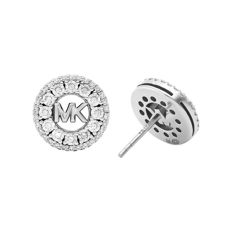 Pavé Logo Sterling Silver Stud Earrings