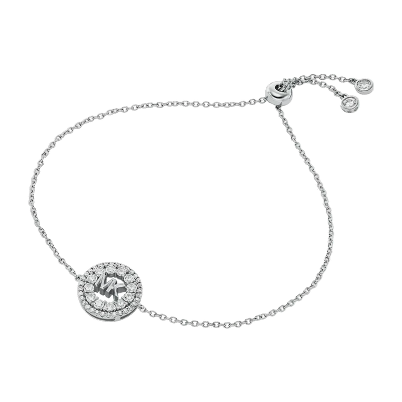 Pavé Logo Slider Sterling Silver Bracelet