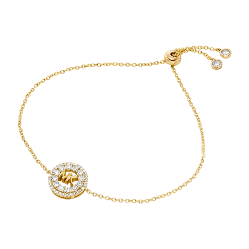 Pavé Logo Slider Gold-Plated Sterling Silver Bracelet