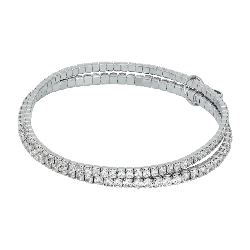 Brilliance Tennis Silver-Tone Bracelet 60mm