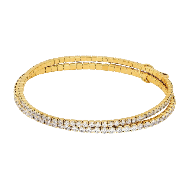 Brilliance Tennis Gold-Tone Bracelet 60mm