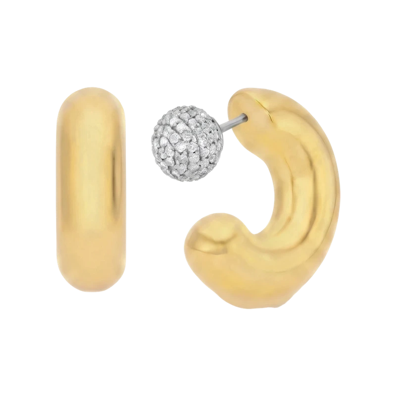 Two-Tone Drop Earrings 24.7mm
