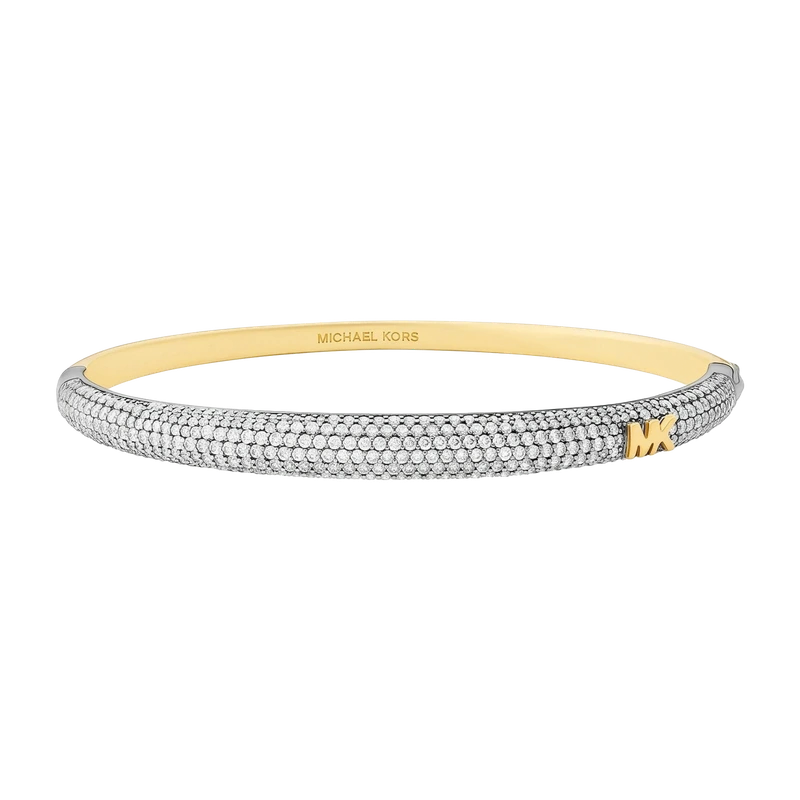 Metallic Muse Pavé Gold-Tone Bangle Bracelet 17.8cm